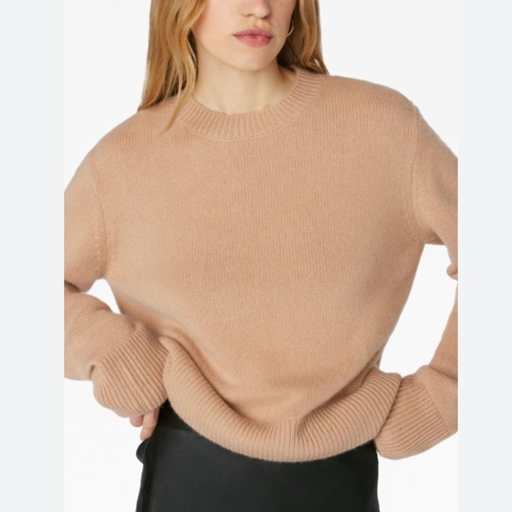 FRAME Long Sleeve Cashmere Jumper Sweater in Camel